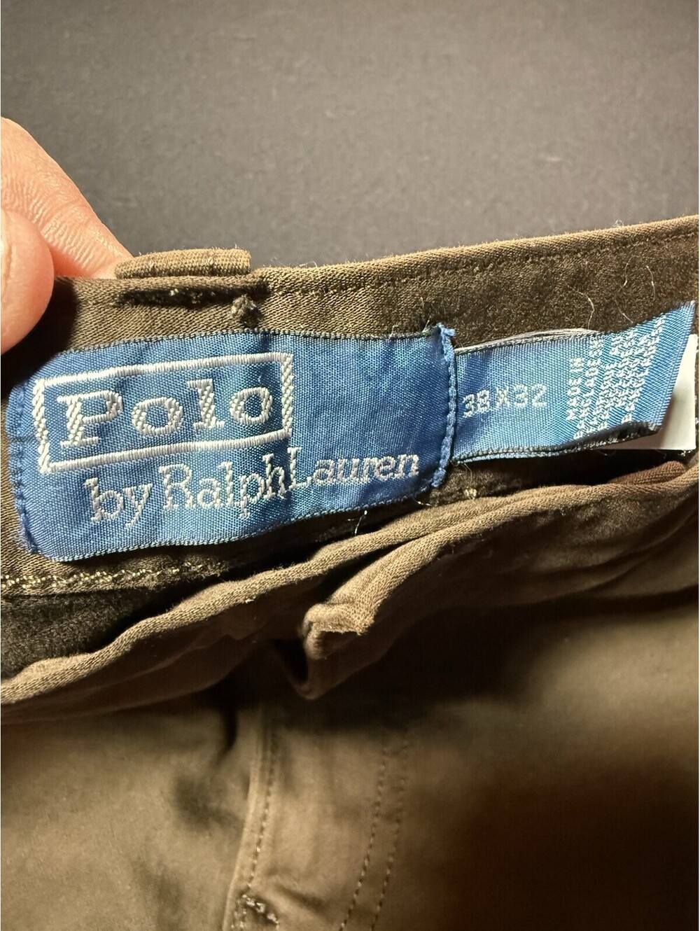 Polo Ralph Lauren Men’s Casual Pants 38W Brown Slim Tapered Twill Cotton - Picture 2 of 9